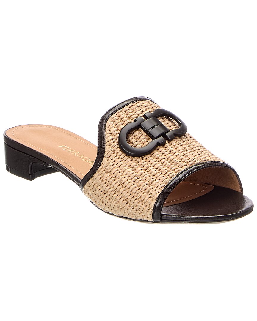 Ferragamo Ferragamo Gancini Ornament Raffia Sandal