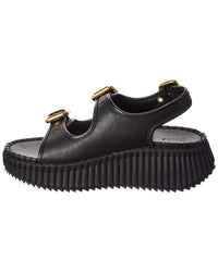 Chloé Chloe Nama Leather Wedge Sandal