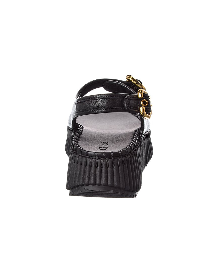 Chloé Chloe Nama Leather Wedge Sandal