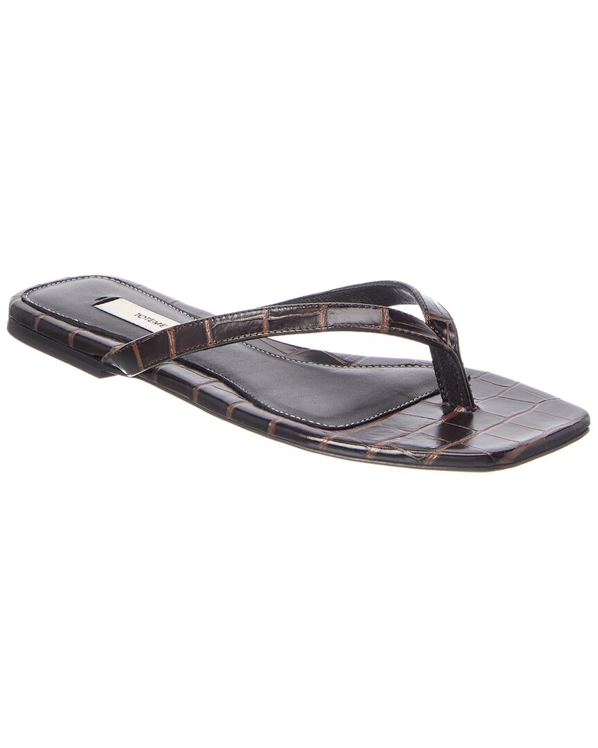 TOTEME Toteme Croc-Embossed Leather Sandal