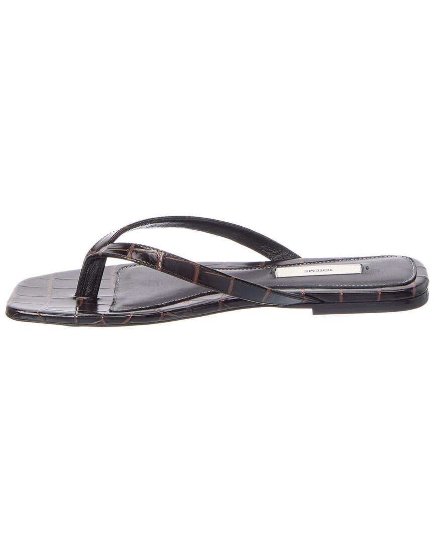 TOTEME Toteme Croc-Embossed Leather Sandal