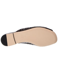 Valentino Vlogo Signature Croc-Embossed Leather Sandal