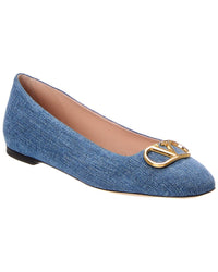 Valentino Valentino Vlogo Signature Demin Ballete Flat