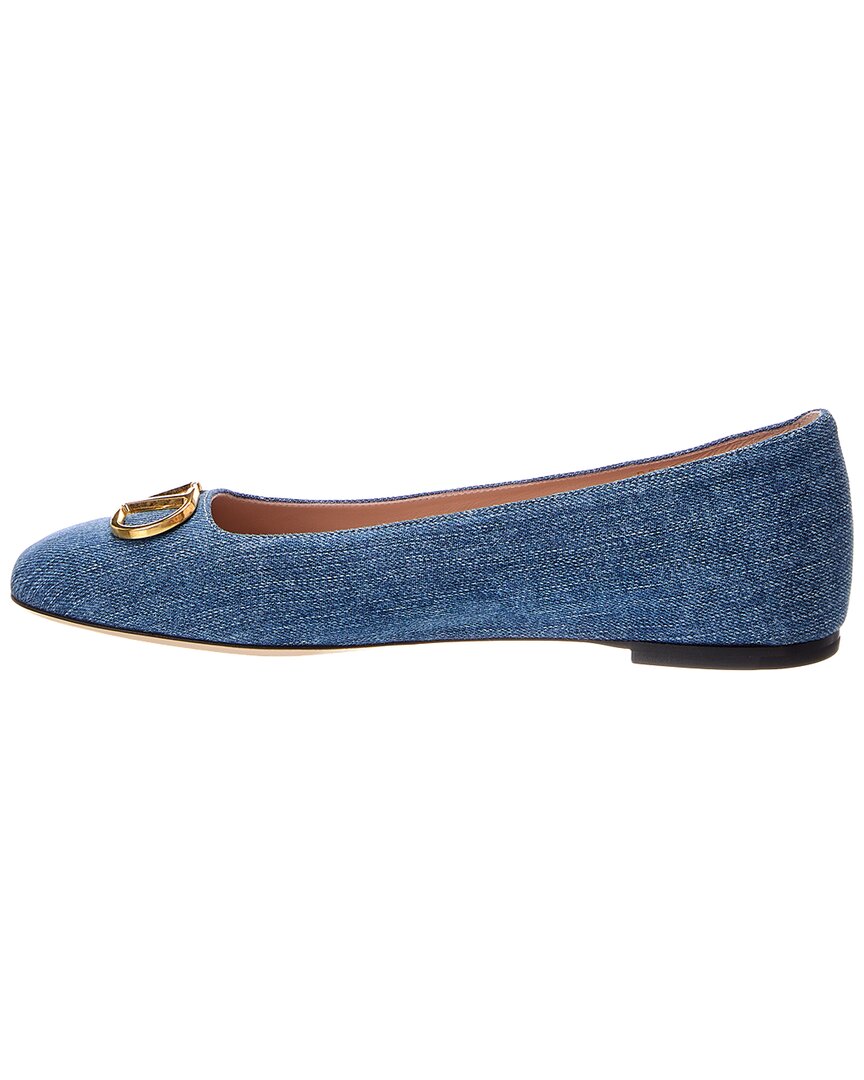 Valentino Valentino Vlogo Signature Demin Ballete Flat