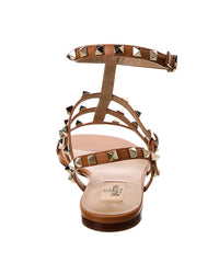 Valentino Valentino Rockstud Caged Leather Ankle Strap Sandal