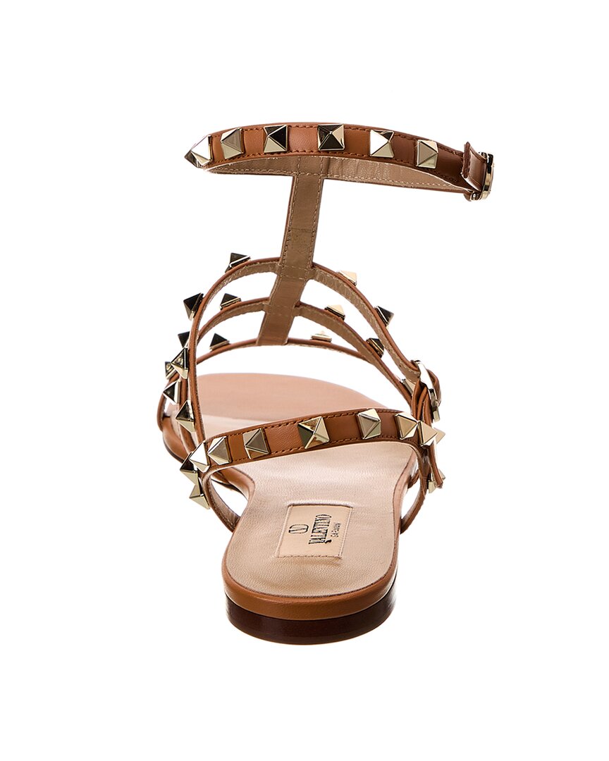 Valentino Valentino Rockstud Caged Leather Ankle Strap Sandal