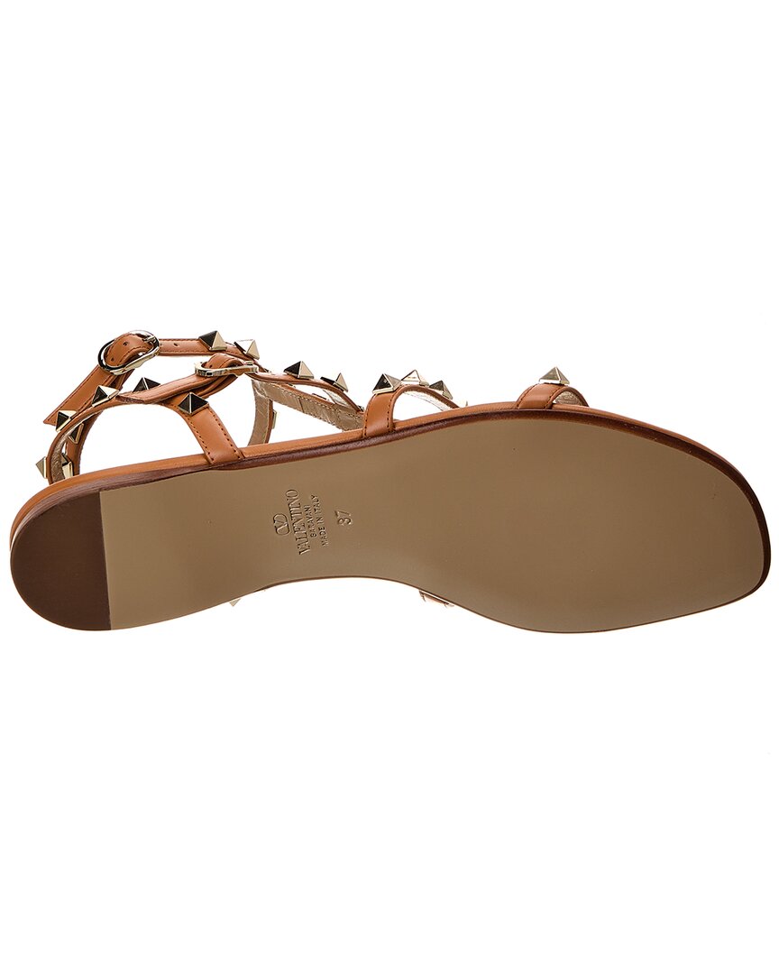 Valentino Valentino Rockstud Caged Leather Ankle Strap Sandal