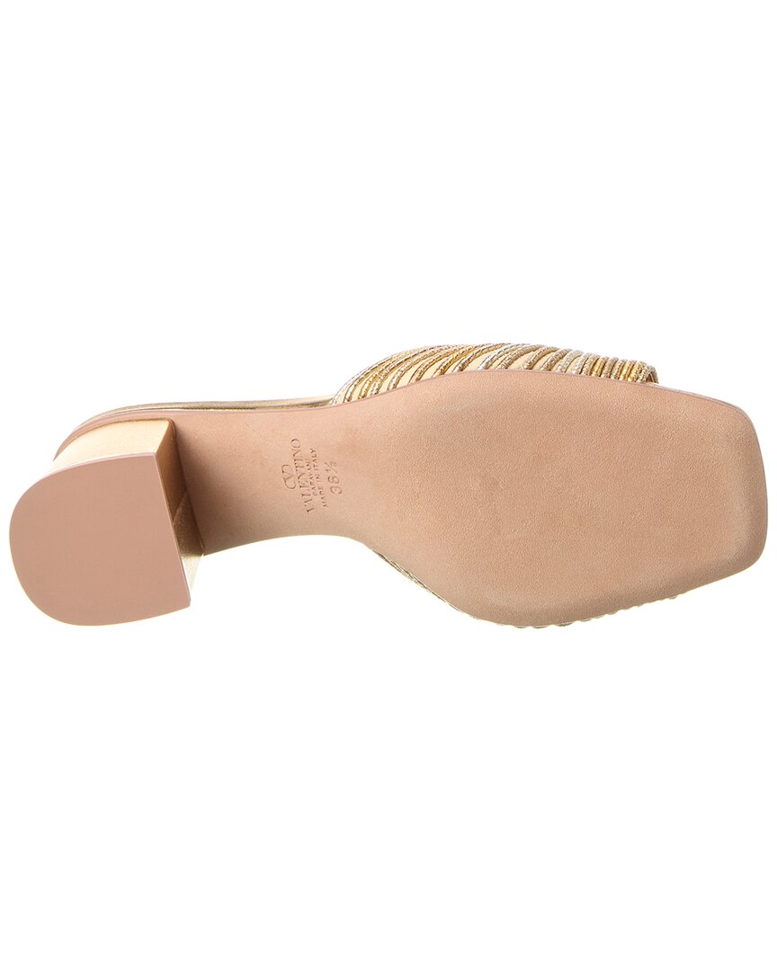 Valentino Valentino Vlogo Signature 60 Woven & Leather Sandal