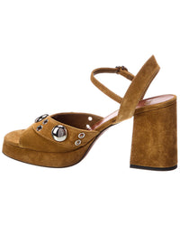Valentino Valentino Vlogo Signature Suede Sandal