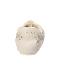 Gucci Gucci Gg Shift Crystal Suede & Canvas Sneaker