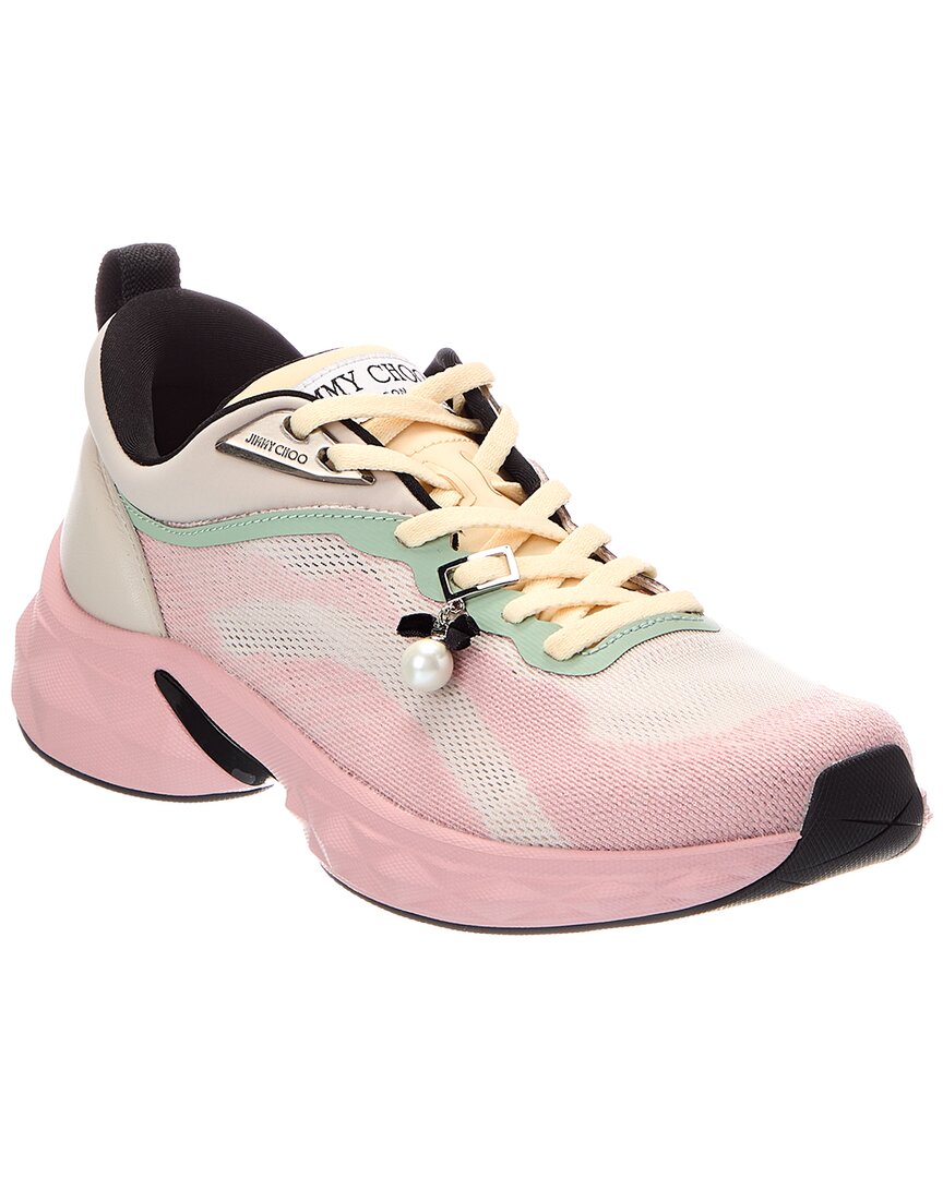 Jimmy Choo Jimmy Choo Diamond Run F Leather-Trim Sneaker