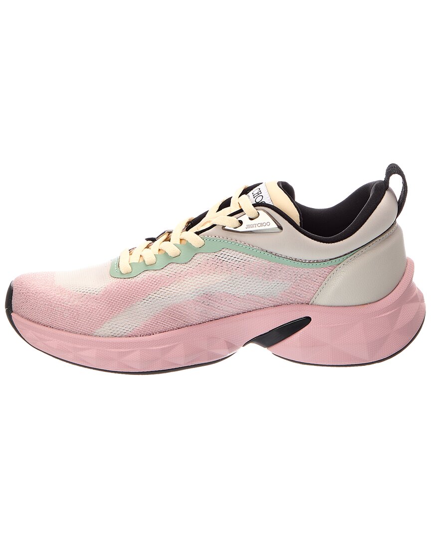 Jimmy Choo Jimmy Choo Diamond Run F Leather-Trim Sneaker