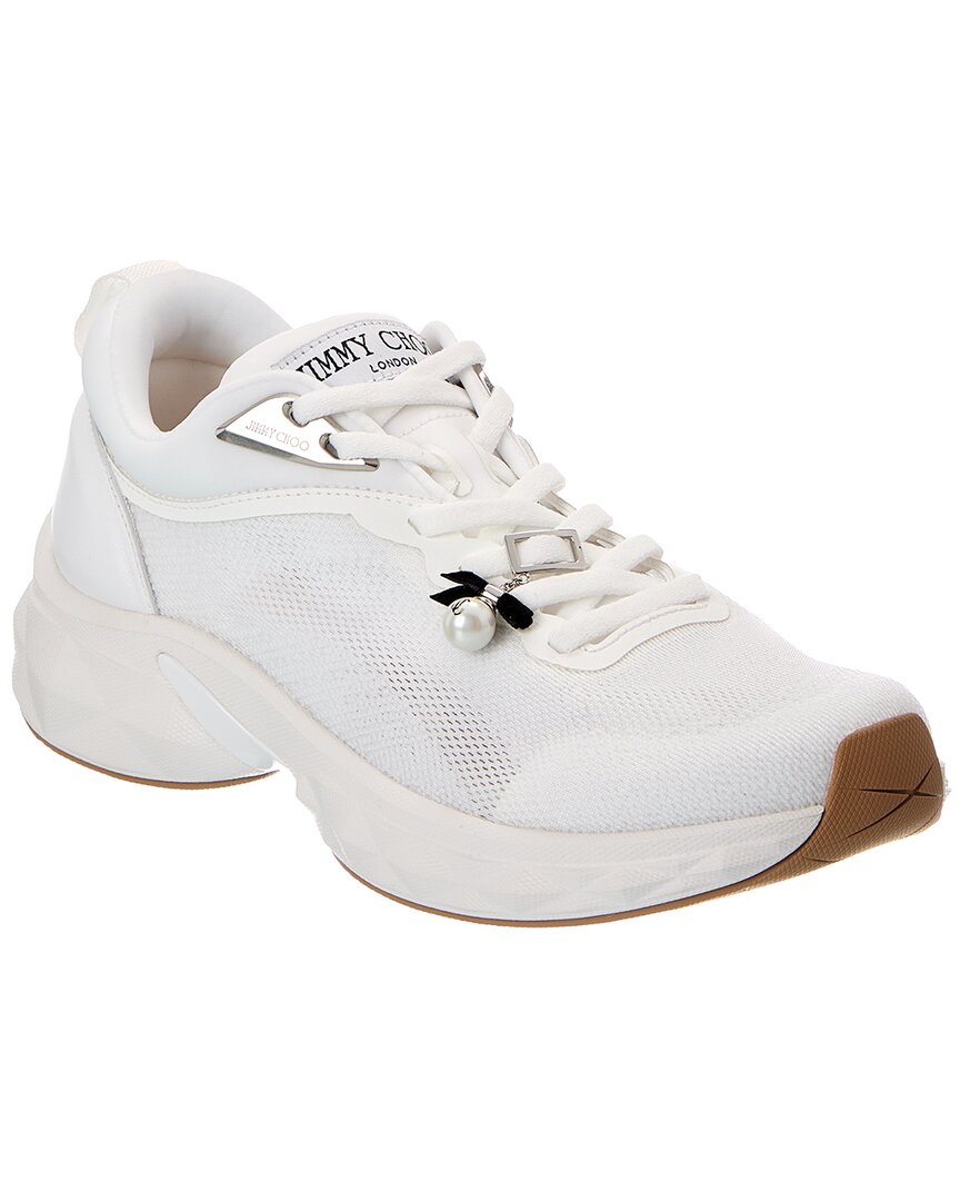 Jimmy Choo Diamond Run F Leather & Canvas Sneaker