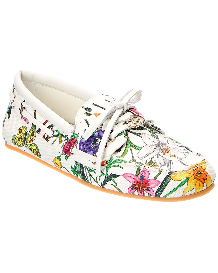 Gucci Gucci Gg Logo Canvas Loafer