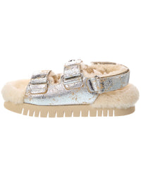 Gucci Gucci Gg Logo Leather Sandal