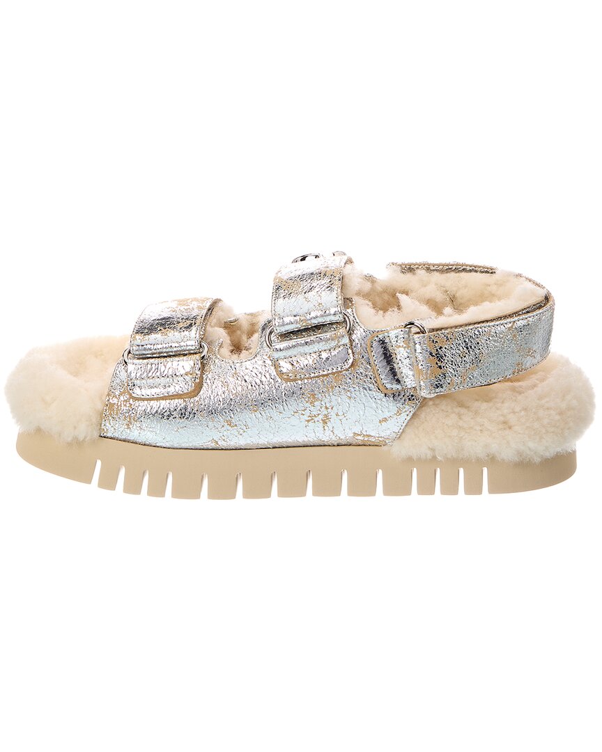 Gucci Gucci Gg Logo Leather Sandal