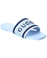 Gucci Gucci Wulna Leather & Canvas Sandal