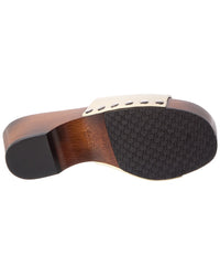 Gucci Gucci Horsebit Clog Leather Wedge Sandal