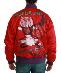 Dolce & Gabbana Red YEAR OF THE PIG Bomber Men's Jacket
