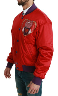 Dolce & Gabbana Red YEAR OF THE PIG Bomber Men's Jacket