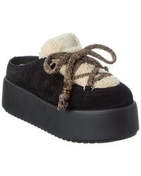 FENDI Fendi Apres Chic Suede & Shearling Sabot Mule