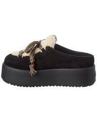 FENDI Fendi Apres Chic Suede & Shearling Sabot Mule