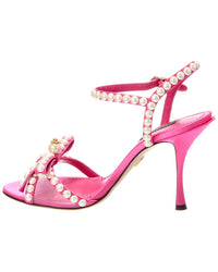 Dolce & Gabbana Dolce & Gabbana Pearl & Crystal-Embellished Bow Satin Sandal