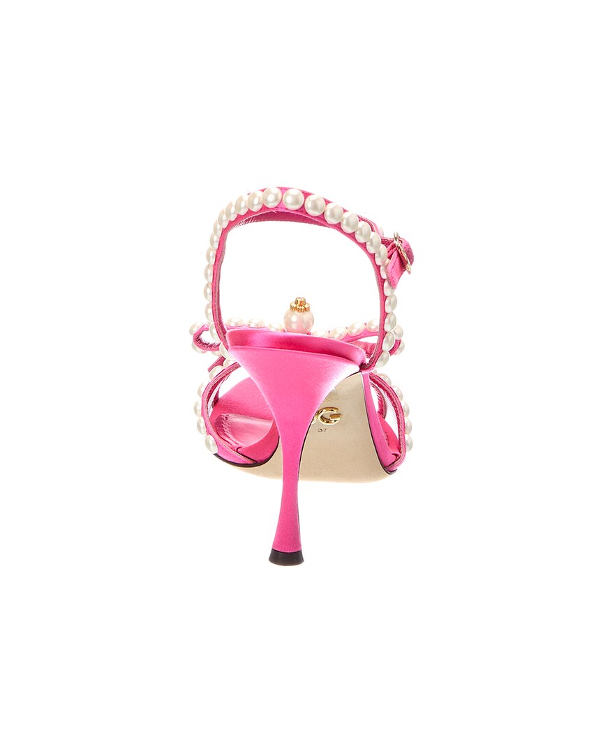 Dolce & Gabbana Dolce & Gabbana Pearl & Crystal-Embellished Bow Satin Sandal