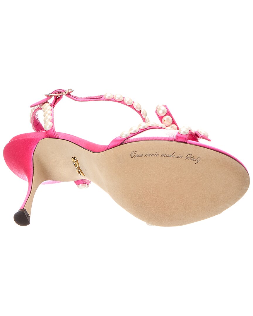 Dolce & Gabbana Dolce & Gabbana Pearl & Crystal-Embellished Bow Satin Sandal