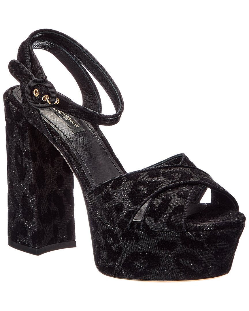 Dolce & Gabbana Dolce & Gabbana Velvet Platform Sandal