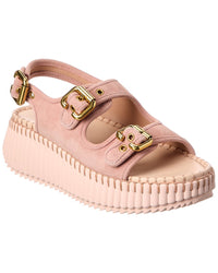 Chloé Chloé Nama Suede Wedge Sandal