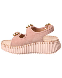 Chloé Chloé Nama Suede Wedge Sandal