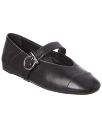 Ferragamo Ferragamo Gancini Leather Ballet Flat