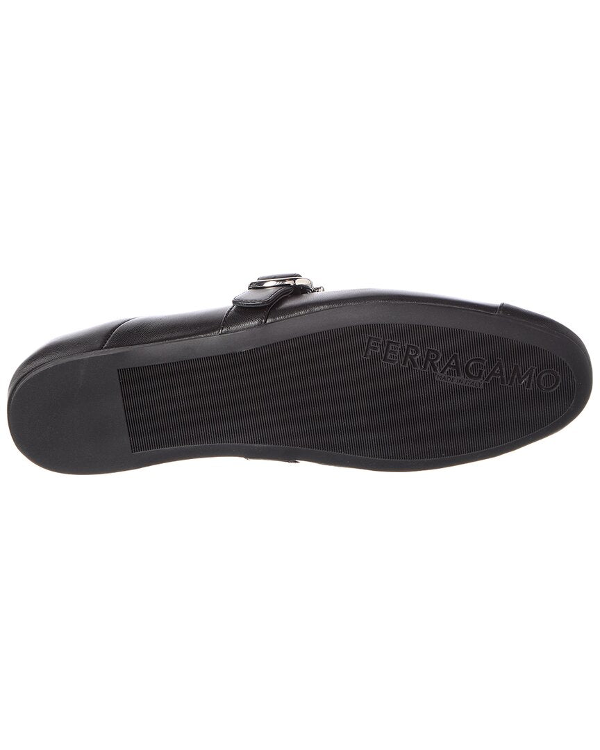 Ferragamo Ferragamo Gancini Leather Ballet Flat