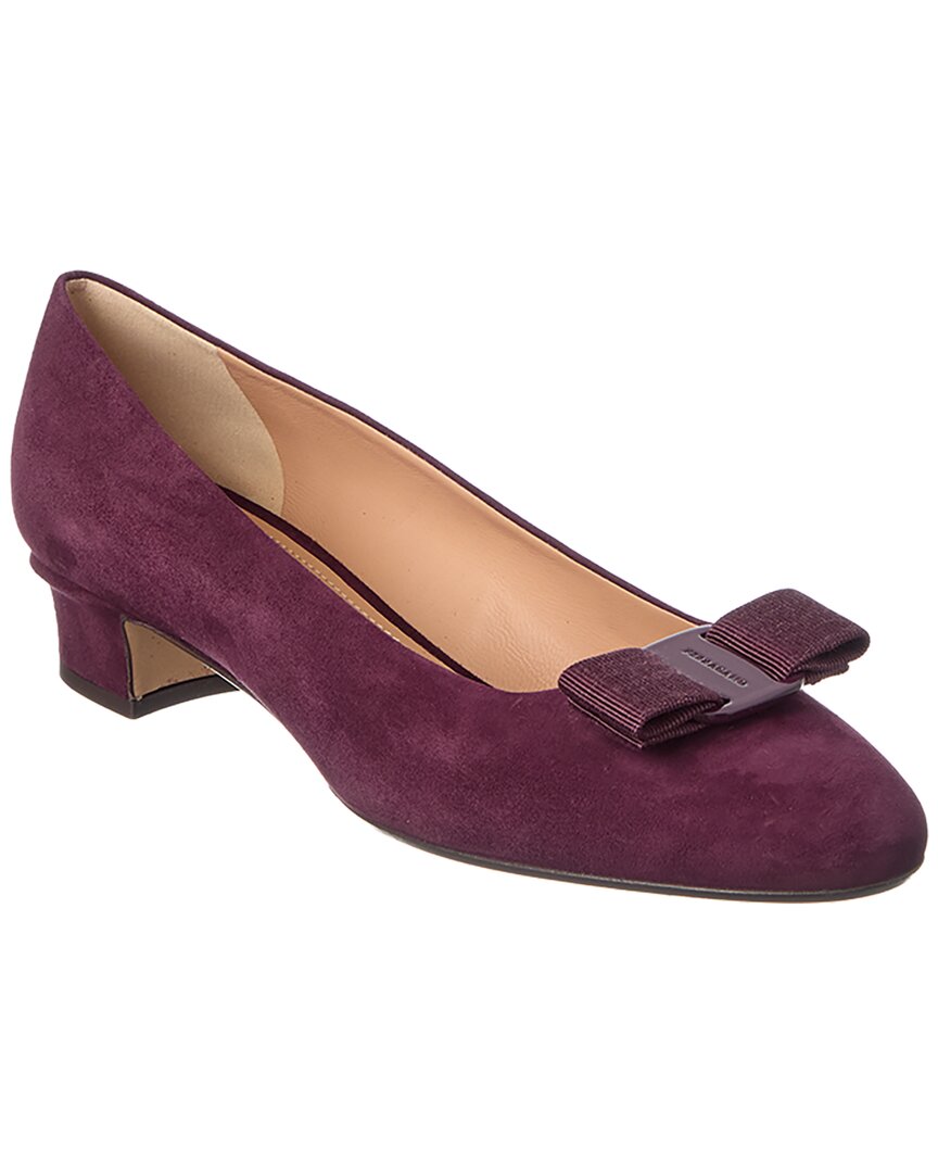 Ferragamo Ferragamo Vara Bow Suede Flat