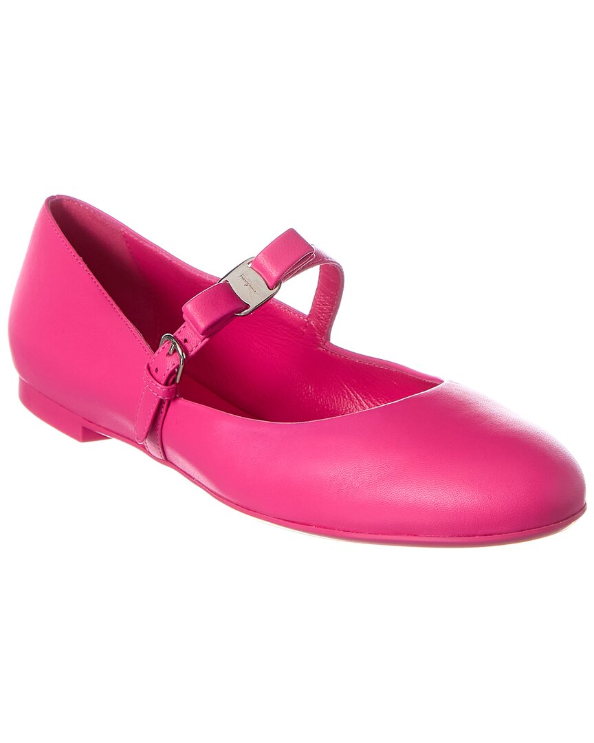 Ferragamo Lizz Leather Ballet Flat Pink