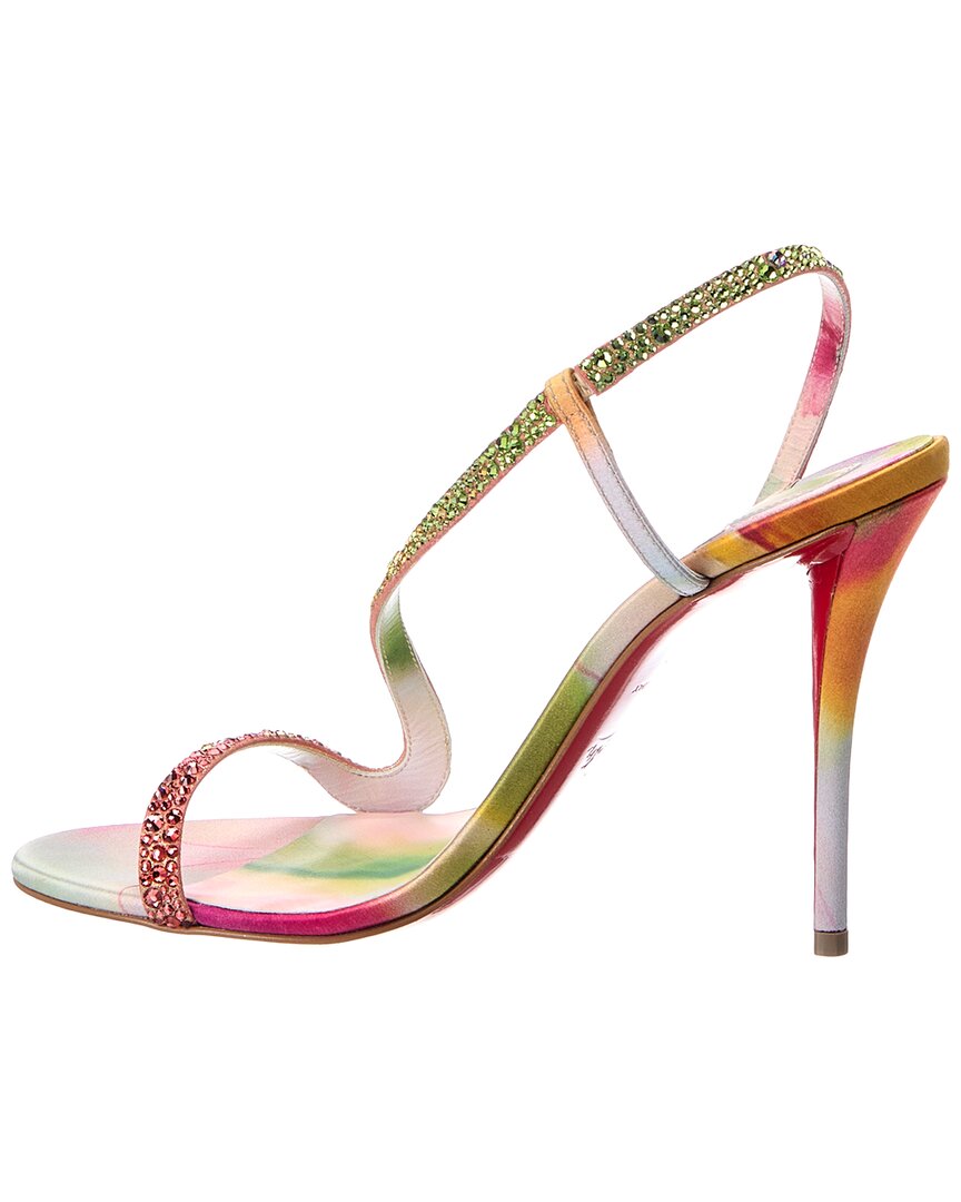 Christian Louboutin Rosa Z Strass Botanica 100 Suede Sandal