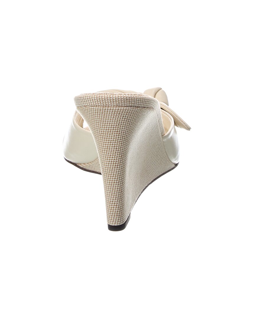 Jimmy Choo Livi 85 Leather & Canvas Wedge Sandal