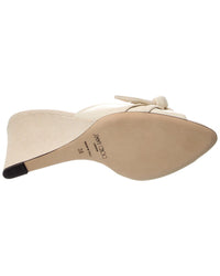 Jimmy Choo Livi 85 Leather & Canvas Wedge Sandal