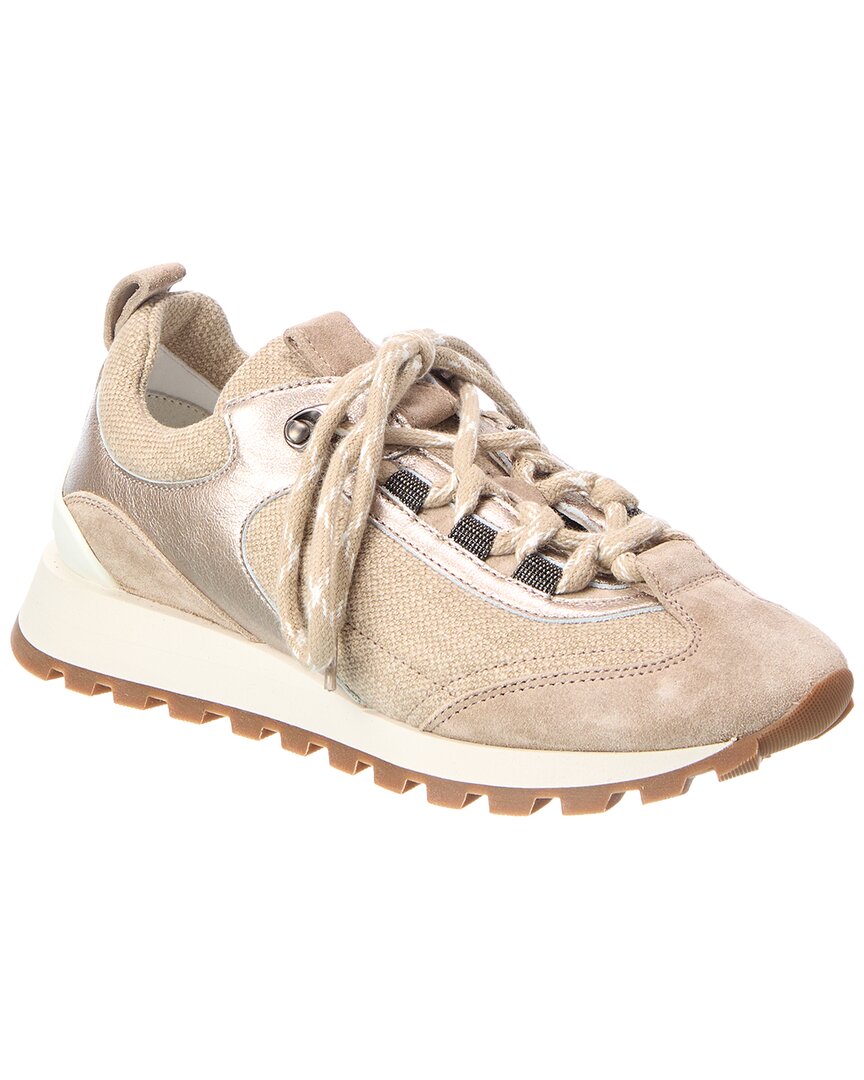 Brunello Cucinelli Brunello Cucinelli Canvas & Suede Sneaker