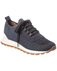 Brunello Cucinelli Brunello Cucinelli Knit & Suede Sneaker