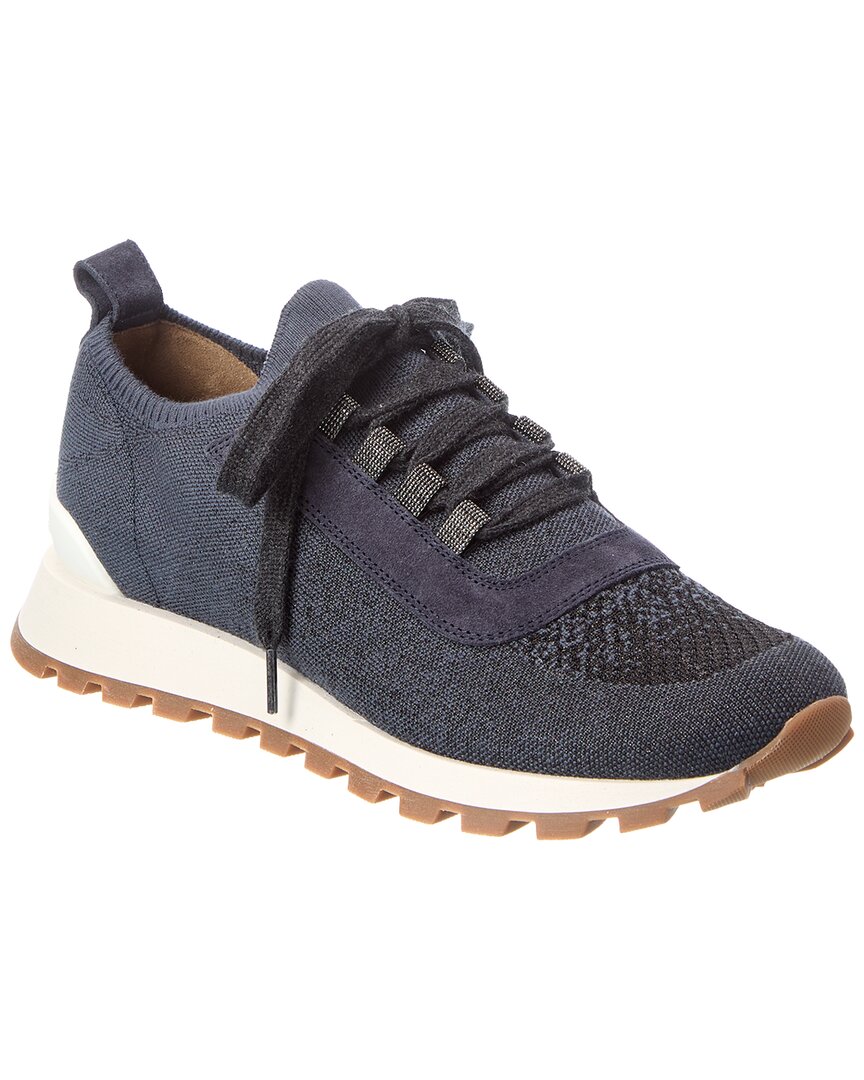 Brunello Cucinelli Brunello Cucinelli Knit & Suede Sneaker