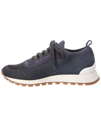 Brunello Cucinelli Brunello Cucinelli Knit & Suede Sneaker