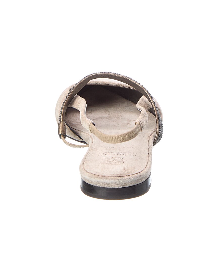 Brunello Cucinelli Brunello Cucinelli Suede Slingback Flat