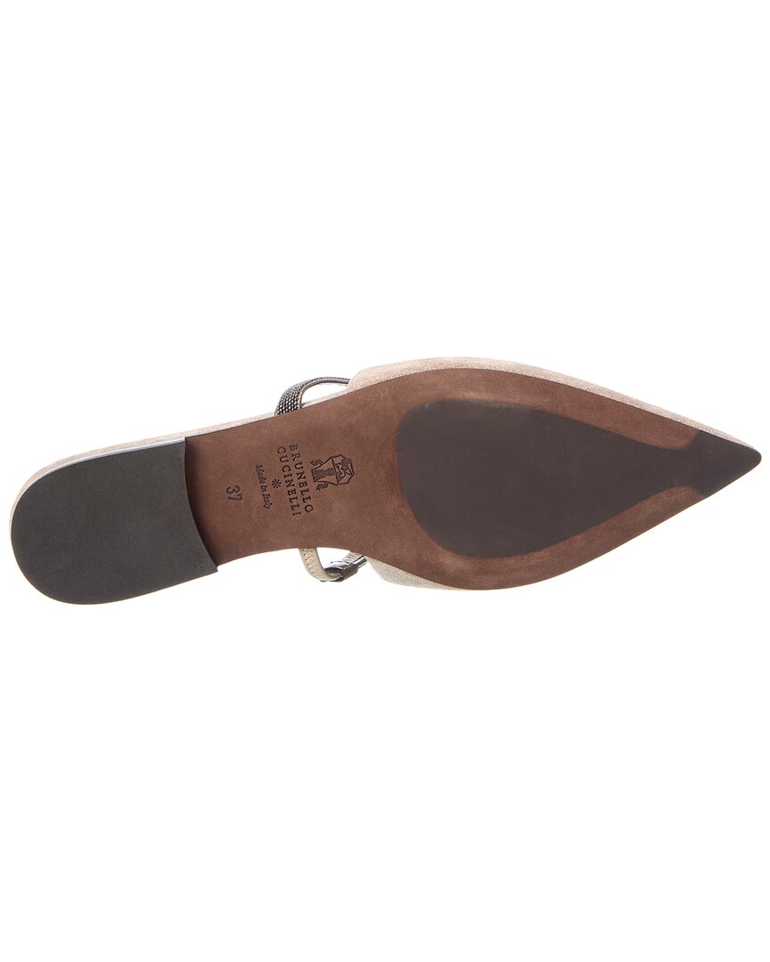 Brunello Cucinelli Brunello Cucinelli Suede Slingback Flat