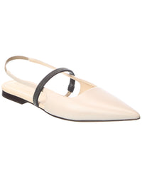 Brunello Cucinelli Brunello Cucinelli Leather Slingback Flat