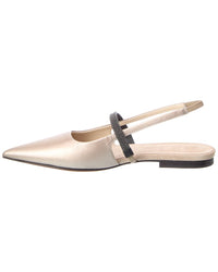 Brunello Cucinelli Brunello Cucinelli Leather Slingback Flat