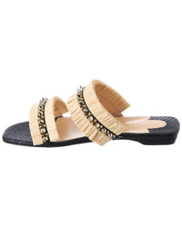 Christian Louboutin Christian Louboutin Marivodou Raffia & Leather Sandal