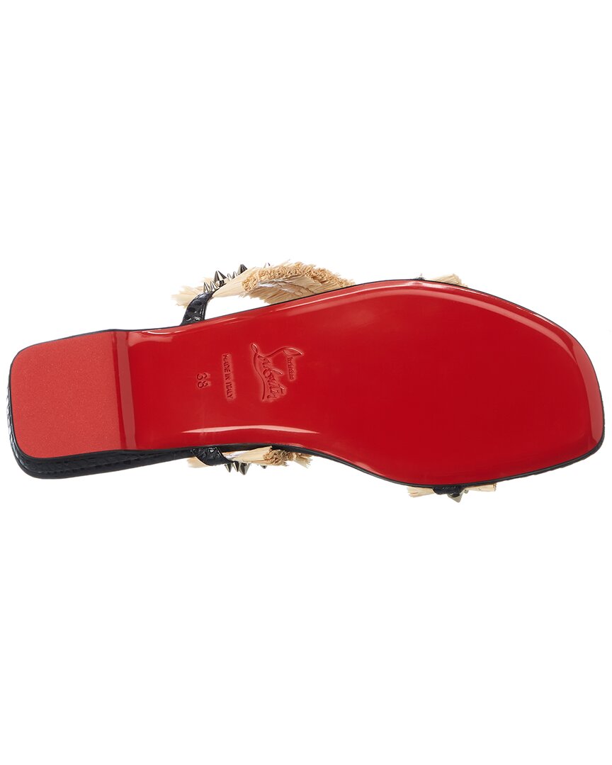 Christian Louboutin Christian Louboutin Marivodou Raffia & Leather Sandal
