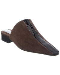 Ferragamo Suede & Patent Mule